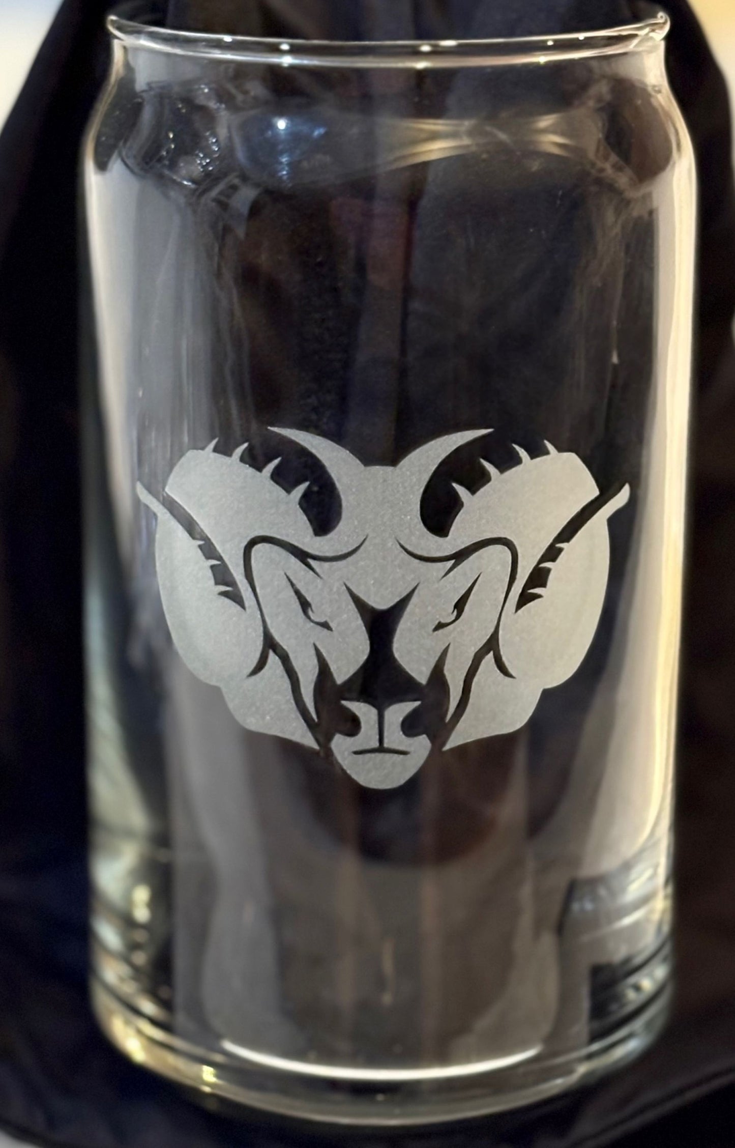 Badin New Stadium and Ram Head 16oz Beer Can Glasses