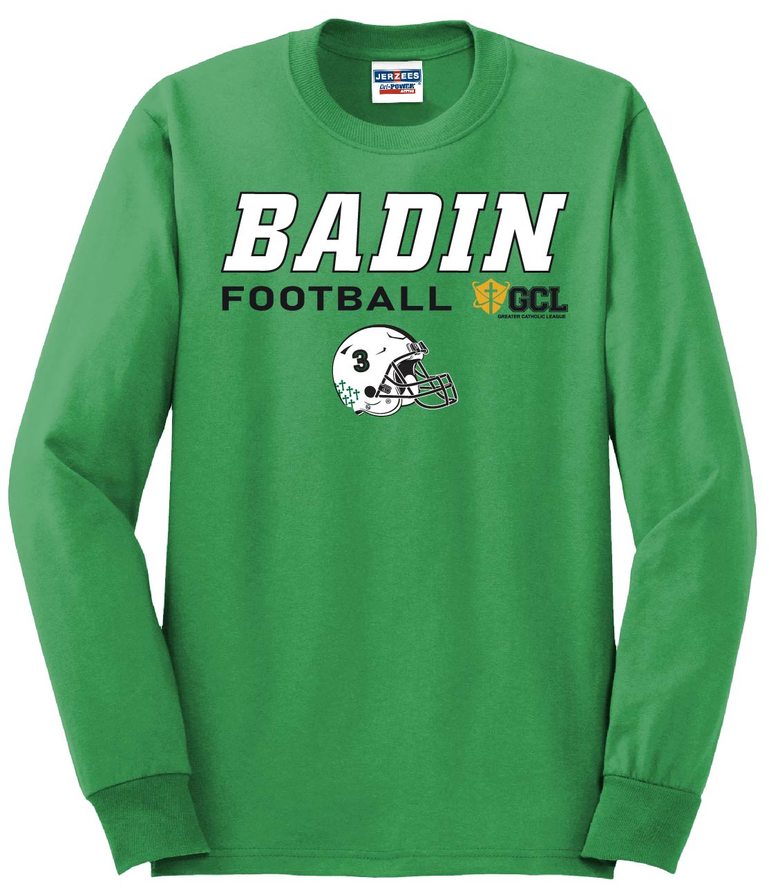 NEW Badin Football Custom # Helmet Long Sleeve T-Shirt Options