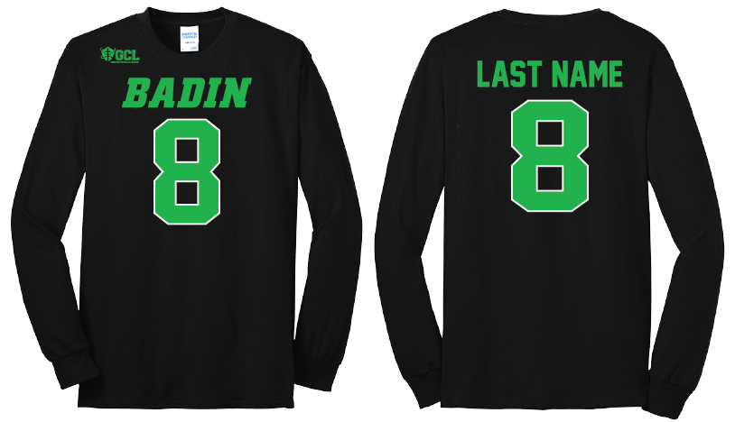 Badin Football Jersey Long Sleeve T-Shirts