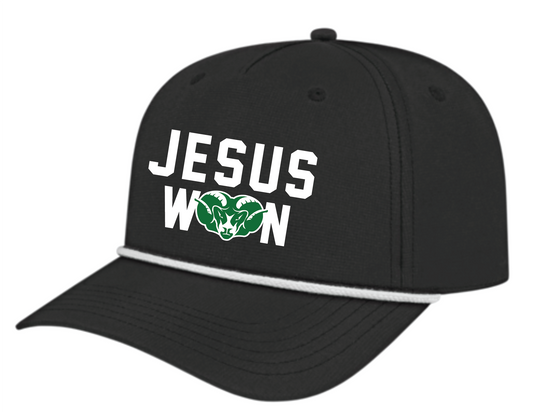 Ram Jesus Won Old School Accent Braided Rope Hat