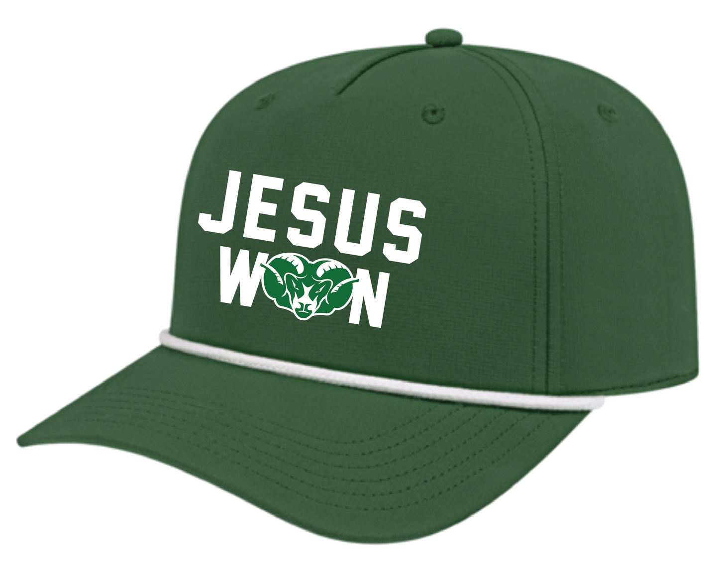 Ram Jesus Won Old School Accent Braided Rope Hat