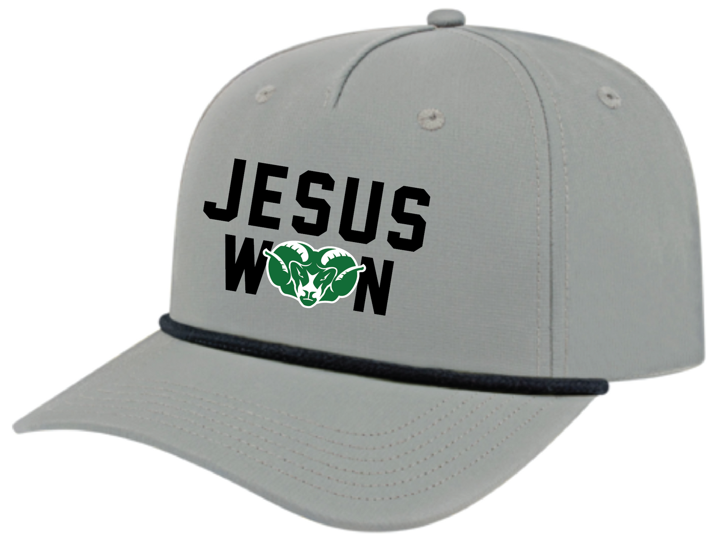 Ram Jesus Won Old School Accent Braided Rope Hat