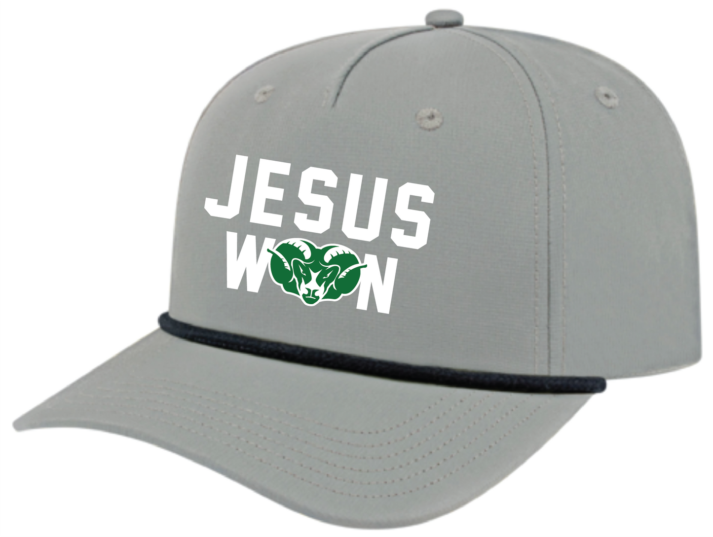 Ram Jesus Won Old School Accent Braided Rope Hat