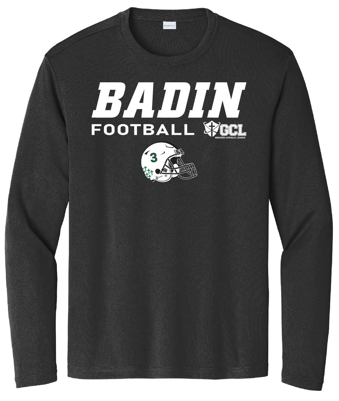 NEW Badin Football Custom # Helmet Long Sleeve T-Shirt Options