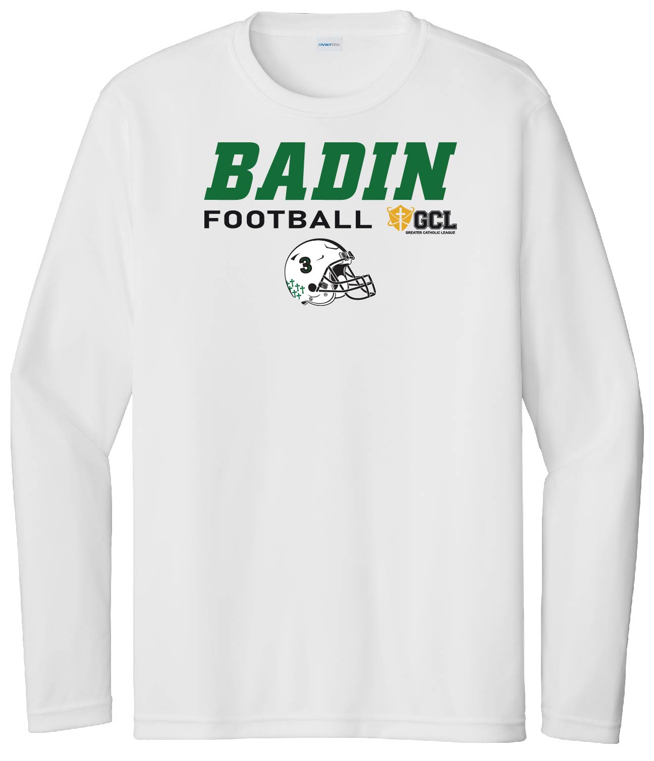 NEW Badin Football Custom # Helmet Long Sleeve T-Shirt Options