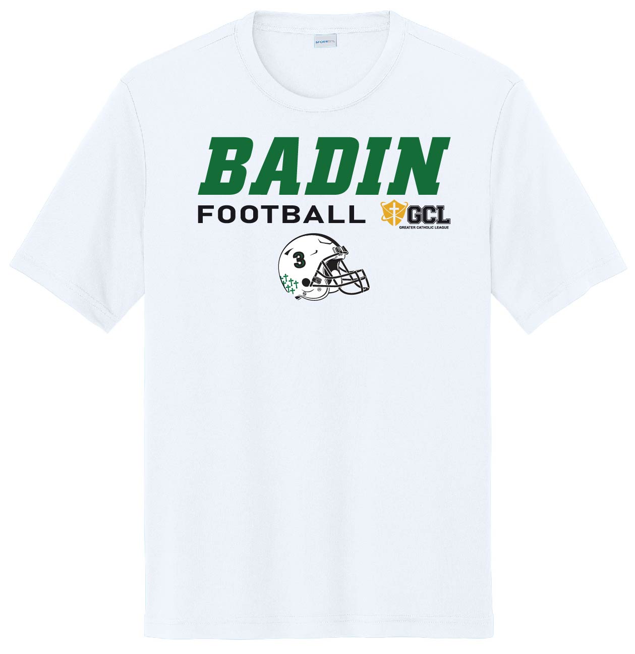 NEW Badin Football Custom # Helmet T-Shirt Options