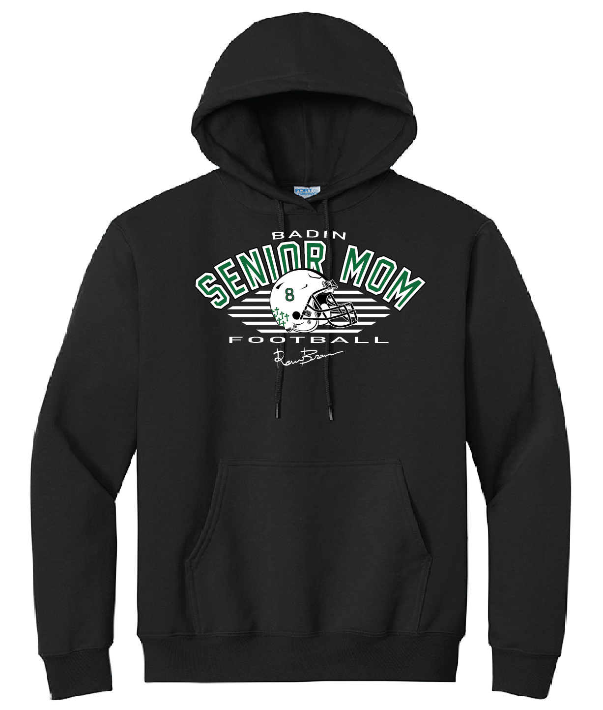 Badin Football Senior Moms Helmet # and Player Signature