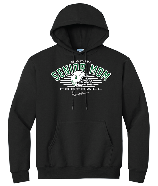 Badin Football Senior Moms Helmet # and Player Signature