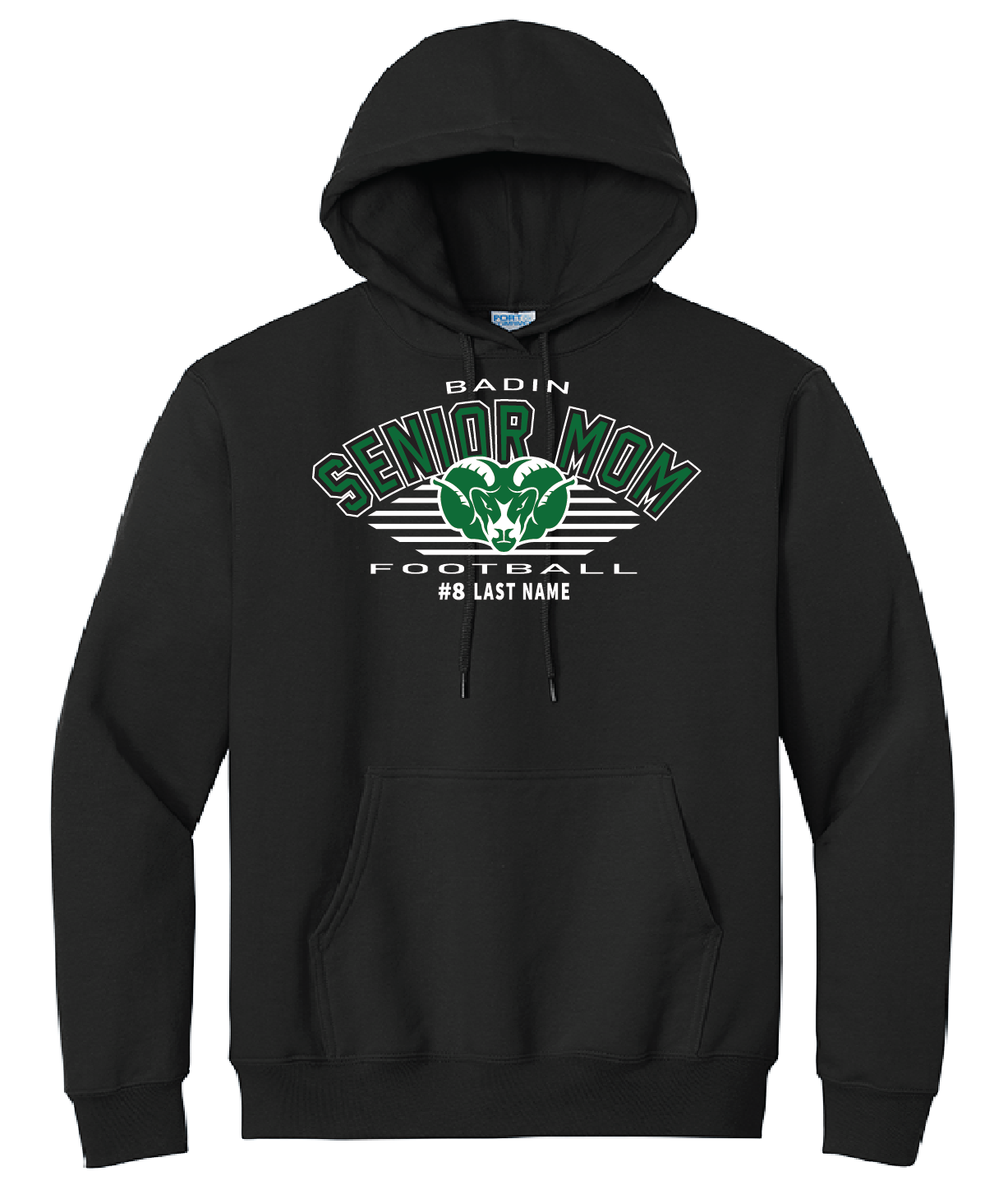 Badin Football Senior Moms # + Last Name Gear