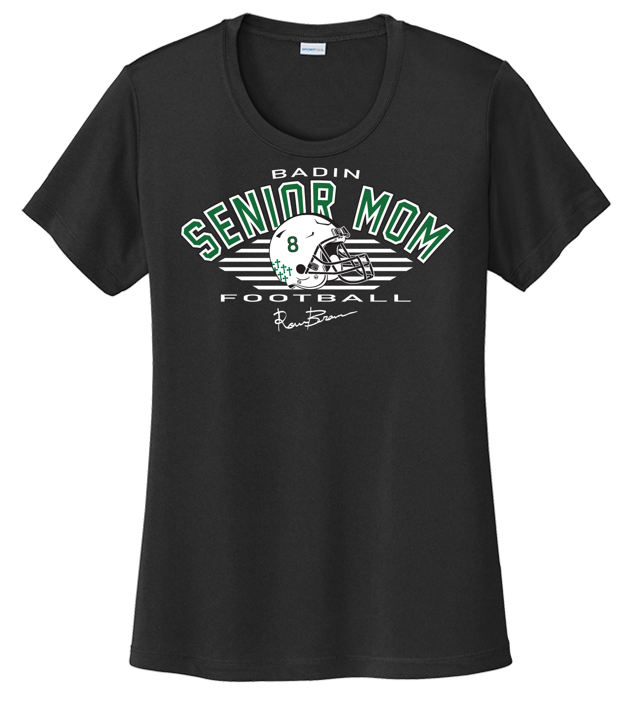 Badin Football Senior Moms Helmet # and Player Signature