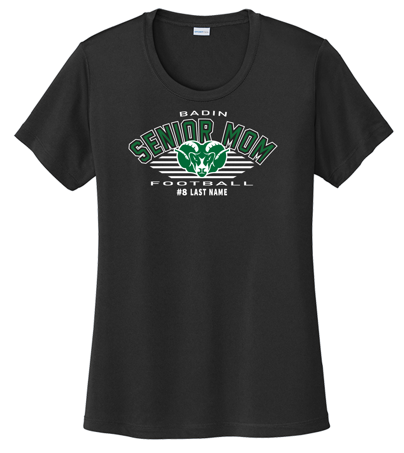 Badin Football Senior Moms # + Last Name Gear