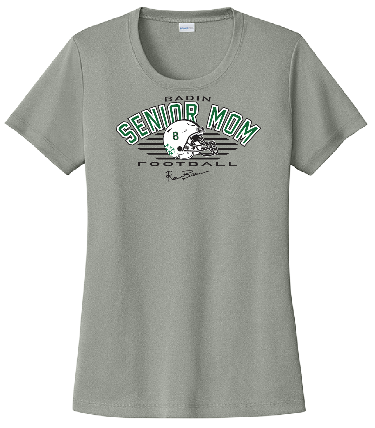 Badin Football Senior Moms Helmet # and Player Signature