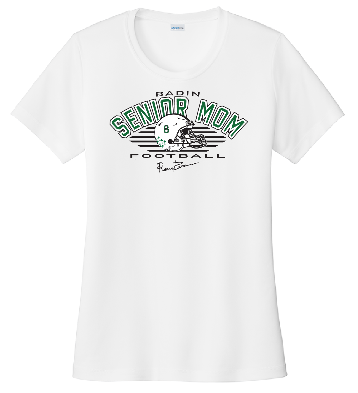 Badin Football Senior Moms Helmet # and Player Signature