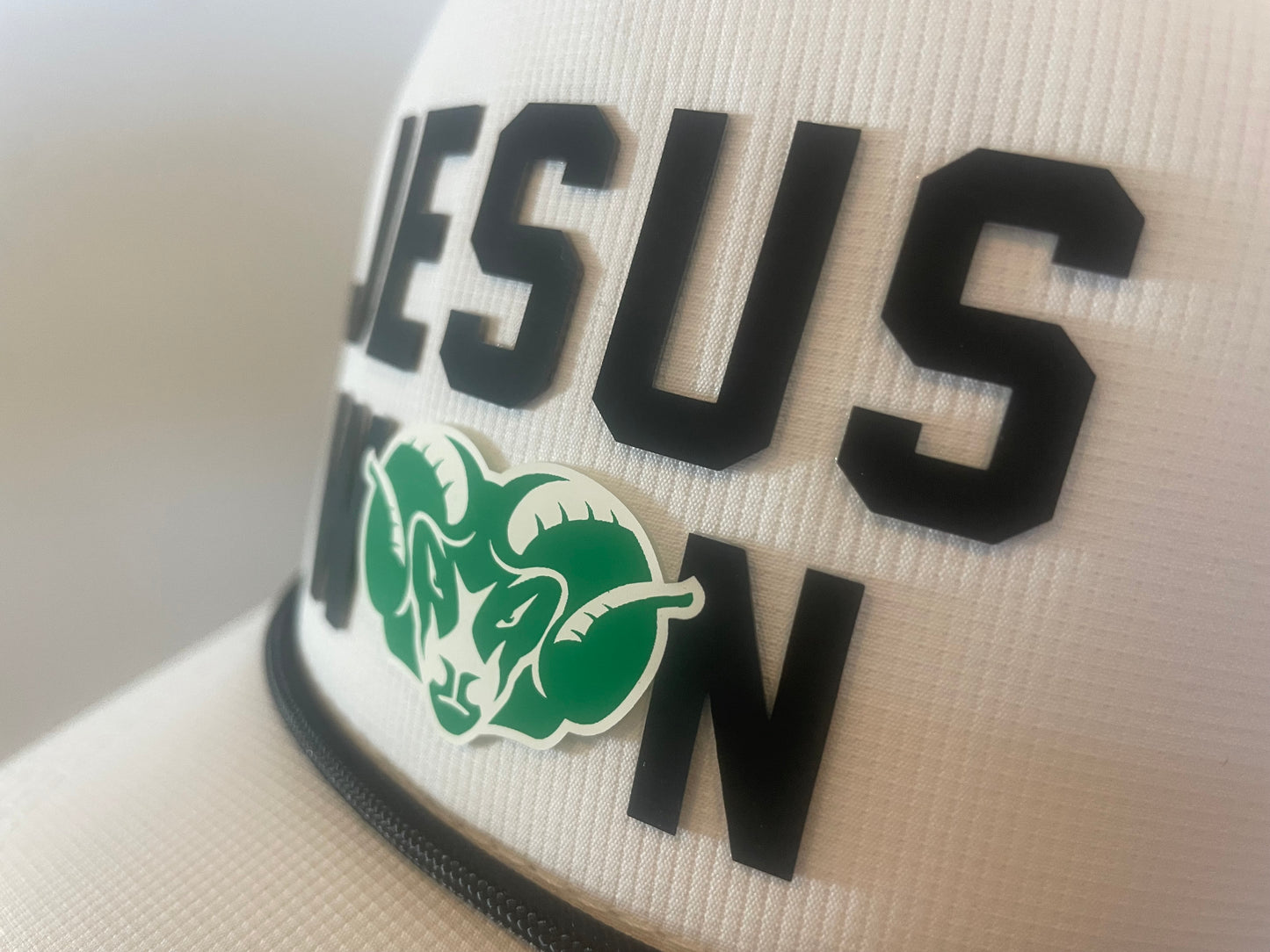 Ram Jesus Won Old School Accent Braided Rope Hat